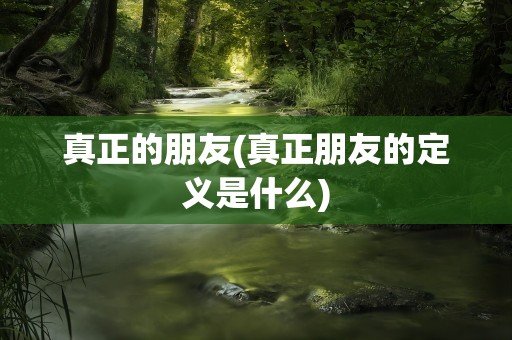 真正的朋友(真正朋友的定义是什么)