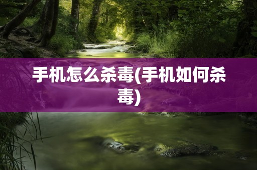 手机怎么杀毒(手机如何杀毒)