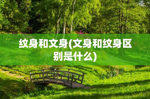 纹身和文身(文身和纹身区别是什么)
