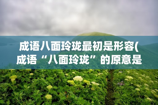 成语八面玲珑最初是形容(成语“八面玲珑”的原意是形容什么)