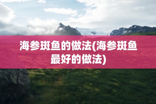 海参斑鱼的做法(海参斑鱼最好的做法)