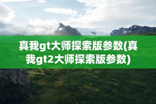 真我gt大师探索版参数(真我gt2大师探索版参数)