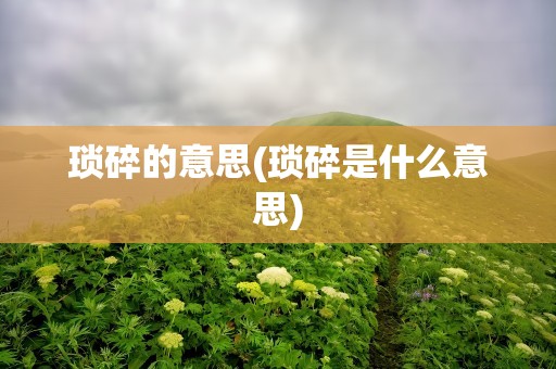 琐碎的意思(琐碎是什么意思)
