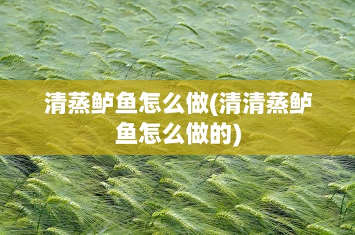 清蒸鲈鱼怎么做(清清蒸鲈鱼怎么做的)