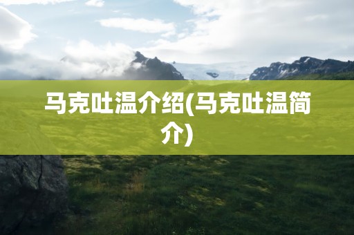 马克吐温介绍(马克吐温简介)