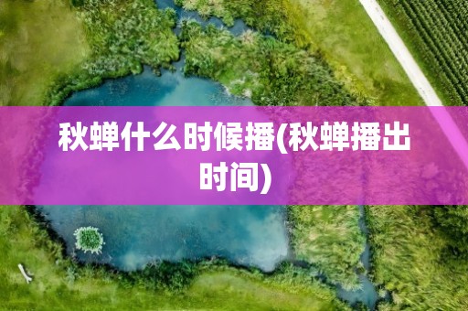 秋蝉什么时候播(秋蝉播出时间)