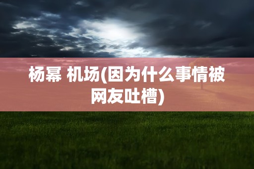 杨幂 机场(因为什么事情被网友吐槽)