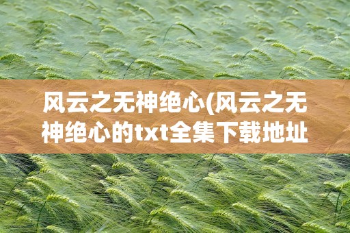 风云之无神绝心(风云之无神绝心的txt全集下载地址)