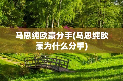 马思纯欧豪分手(马思纯欧豪为什么分手)