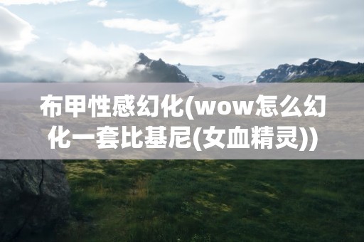 布甲性感幻化(wow怎么幻化一套比基尼(女血精灵))