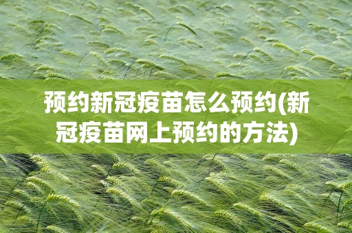 预约新冠疫苗怎么预约(新冠疫苗网上预约的方法)