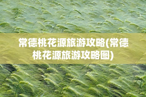 常德桃花源旅游攻略(常德桃花源旅游攻略图)
