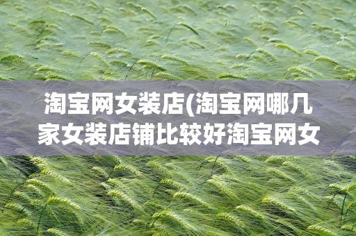 淘宝网女装店(淘宝网哪几家女装店铺比较好淘宝网女装店)