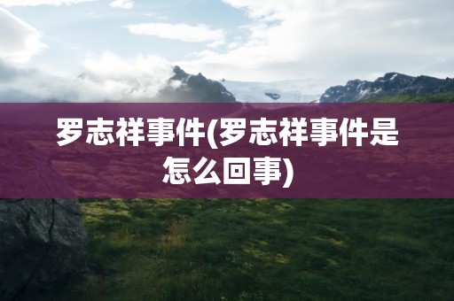 罗志祥事件(罗志祥事件是怎么回事)