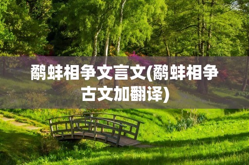 鹬蚌相争文言文(鹬蚌相争古文加翻译)