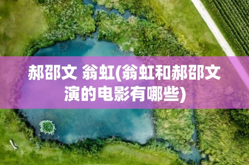 郝邵文 翁虹(翁虹和郝邵文演的电影有哪些)