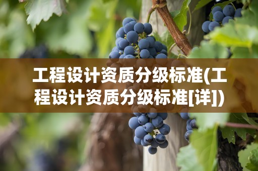 工程设计资质分级标准(工程设计资质分级标准[详])