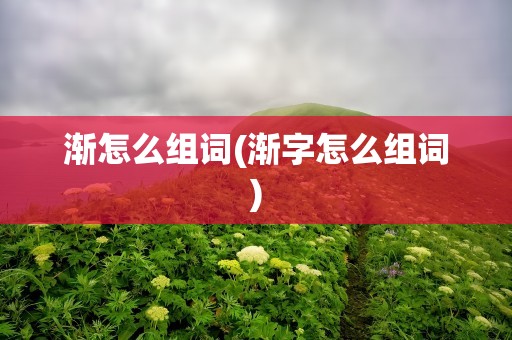 渐怎么组词(渐字怎么组词)