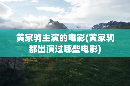 黄家驹主演的电影(黄家驹都出演过哪些电影)
