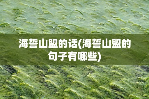 海誓山盟的话(海誓山盟的句子有哪些)