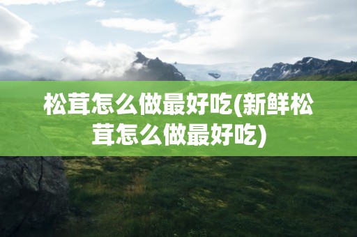 松茸怎么做最好吃(新鲜松茸怎么做最好吃)