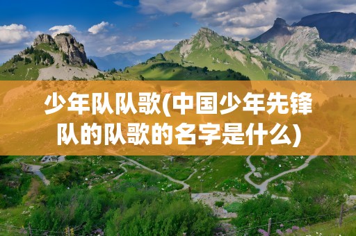 少年队队歌(中国少年先锋队的队歌的名字是什么)