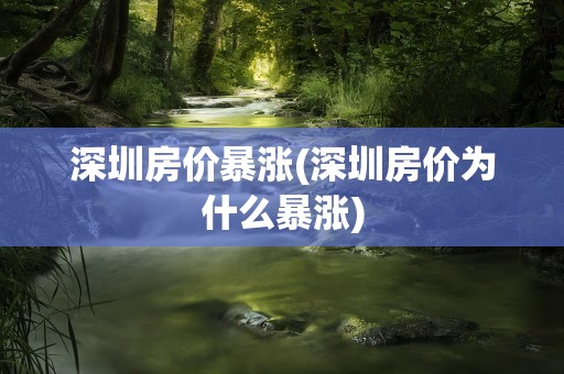 深圳房价暴涨(深圳房价为什么暴涨)