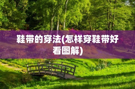 鞋带的穿法(怎样穿鞋带好看图解)
