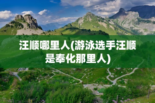 汪顺哪里人(游泳选手汪顺是奉化那里人)