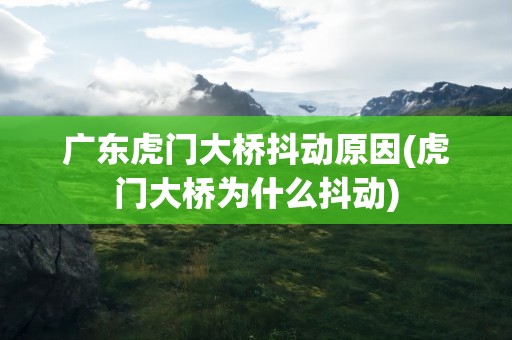 广东虎门大桥抖动原因(虎门大桥为什么抖动)