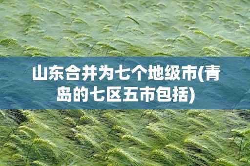 山东合并为七个地级市(青岛的七区五市包括)