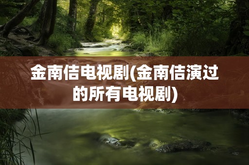金南佶电视剧(金南佶演过的所有电视剧)