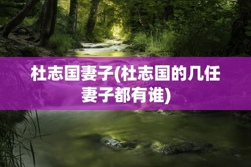 杜志国妻子(杜志国的几任妻子都有谁)