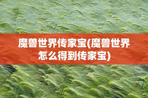 魔兽世界传家宝(魔兽世界怎么得到传家宝)