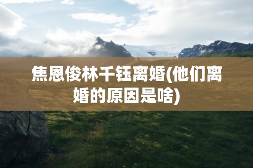 焦恩俊林千钰离婚(他们离婚的原因是啥)