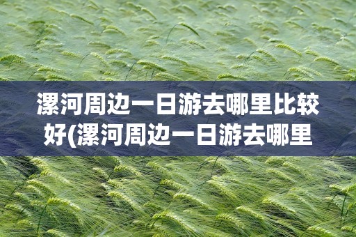 漯河周边一日游去哪里比较好(漯河周边一日游去哪里比较好玩)