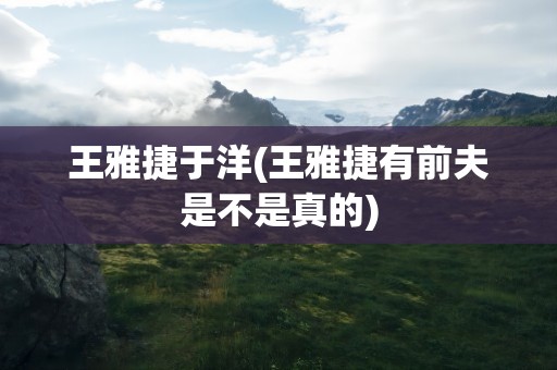 王雅捷于洋(王雅捷有前夫是不是真的)