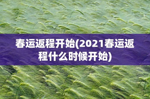 春运返程开始(2021春运返程什么时候开始)