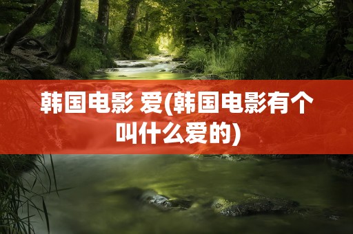 韩国电影 爱(韩国电影有个叫什么爱的)