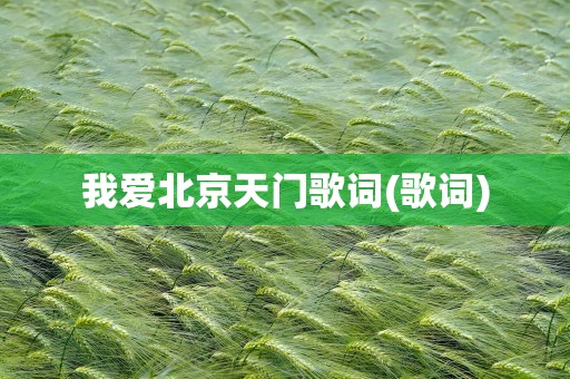 我爱北京天门歌词(歌词)
