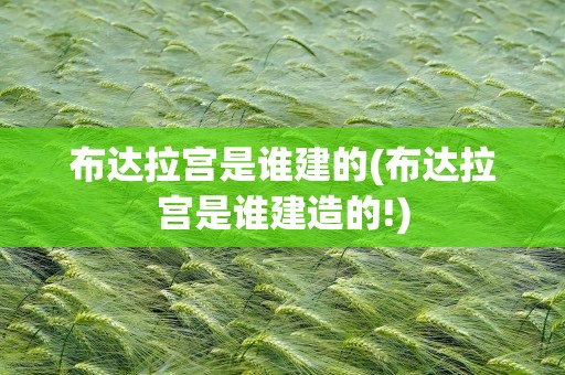 布达拉宫是谁建的(布达拉宫是谁建造的!)