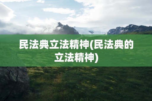 民法典立法精神(民法典的立法精神)
