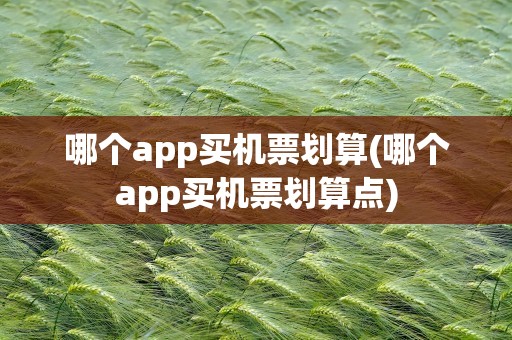 哪个app买机票划算(哪个app买机票划算点)