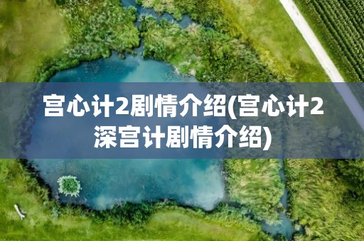 宫心计2剧情介绍(宫心计2深宫计剧情介绍)