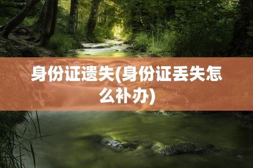 身份证遗失(身份证丢失怎么补办)