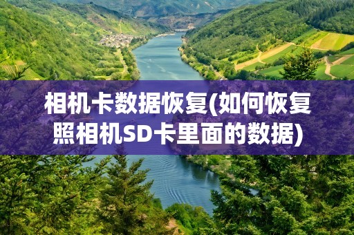 相机卡数据恢复(如何恢复照相机SD卡里面的数据)