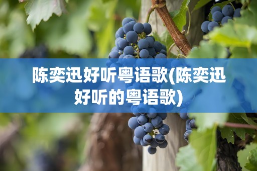 陈奕迅好听粤语歌(陈奕迅好听的粤语歌)