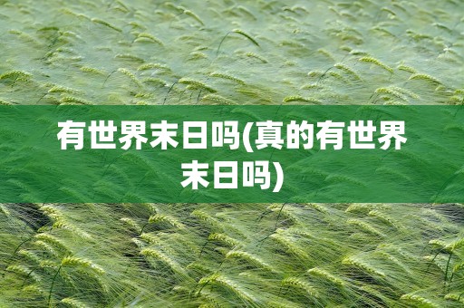 有世界末日吗(真的有世界末日吗)