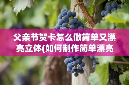 父亲节贺卡怎么做简单又漂亮立体(如何制作简单漂亮的父亲节贺卡立体)
