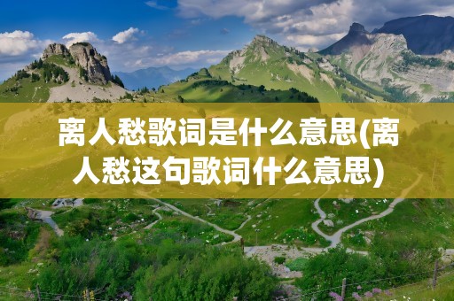 离人愁歌词是什么意思(离人愁这句歌词什么意思)